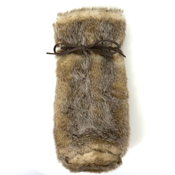 Set Of Three Plush Soft Faux Fur Wine Bottle Bags Decor Gift Holiday Fall Winter - Picture 8 of 12